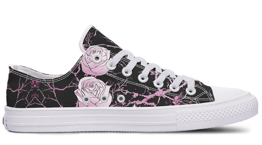 Amethyst Kintsugi Rose Low Tops - Classic Premium Canvas Shoes with Comfortable and Durable Soles