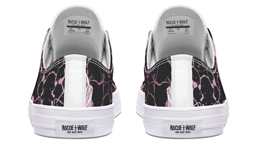 Amethyst Kintsugi Rose Low Tops - Classic Premium Canvas Shoes with Comfortable and Durable Soles