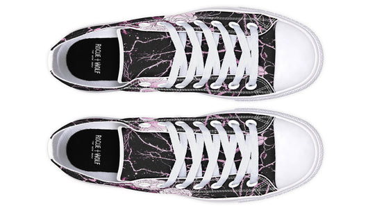 Amethyst Kintsugi Rose Low Tops - Classic Premium Canvas Shoes with Comfortable and Durable Soles