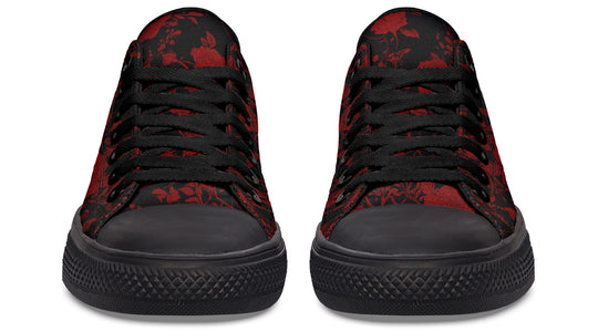 Blood Rose Romance Low Tops - Classic Premium Canvas Shoes with Comfortable and Durable Soles