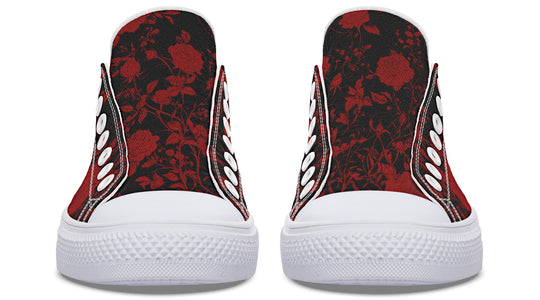 Blood Rose Romance Low Tops - Classic Premium Canvas Shoes with Comfortable and Durable Soles