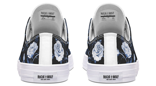 Blue Rose Romance Low Tops - Classic Premium Canvas Shoes with Comfortable and Durable Soles