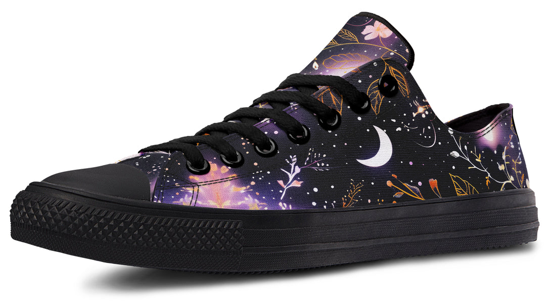 Cosmic Petals Low Tops - Classic Premium Canvas Shoes with Comfortable and Durable Soles