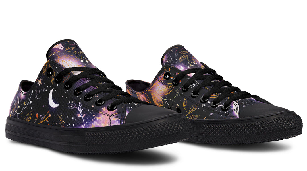 Cosmic Petals Low Tops - Classic Premium Canvas Shoes with Comfortable and Durable Soles