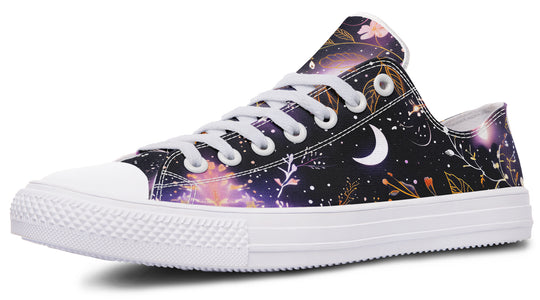 Cosmic Petals Low Tops - Classic Premium Canvas Shoes with Comfortable and Durable Soles