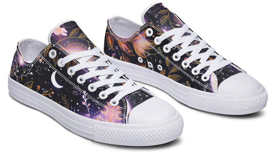 Cosmic Petals Low Tops - Classic Premium Canvas Shoes with Comfortable and Durable Soles