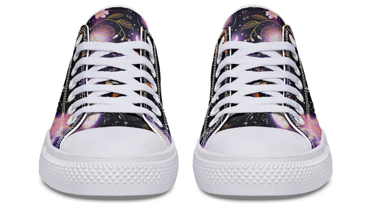 Cosmic Petals Low Tops - Classic Premium Canvas Shoes with Comfortable and Durable Soles