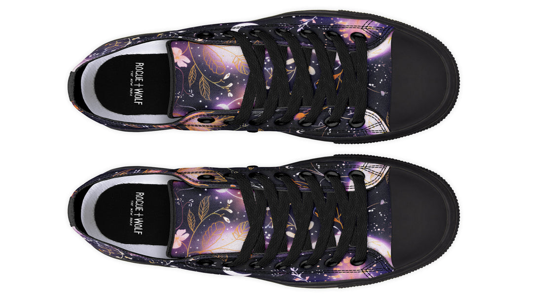 Cosmic Petals Low Tops - Classic Premium Canvas Shoes with Comfortable and Durable Soles