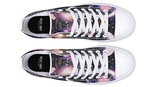 Cosmic Petals Low Tops - Classic Premium Canvas Shoes with Comfortable and Durable Soles