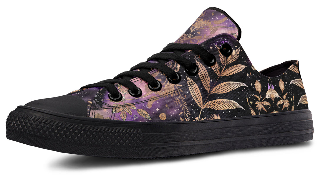 Galactic Bloom Low Tops - Classic Premium Canvas Shoes with Comfortable and Durable Soles