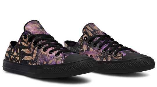 Galactic Bloom Low Tops - Classic Premium Canvas Shoes with Comfortable and Durable Soles