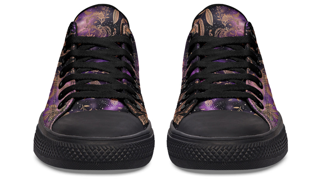 Galactic Bloom Low Tops - Classic Premium Canvas Shoes with Comfortable and Durable Soles