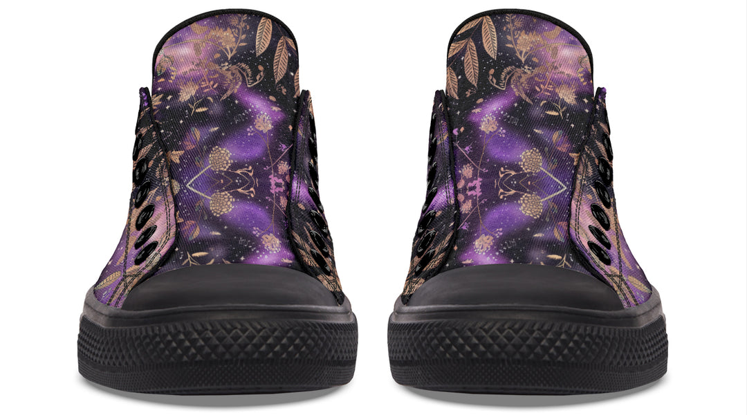 Galactic Bloom Low Tops - Classic Premium Canvas Shoes with Comfortable and Durable Soles