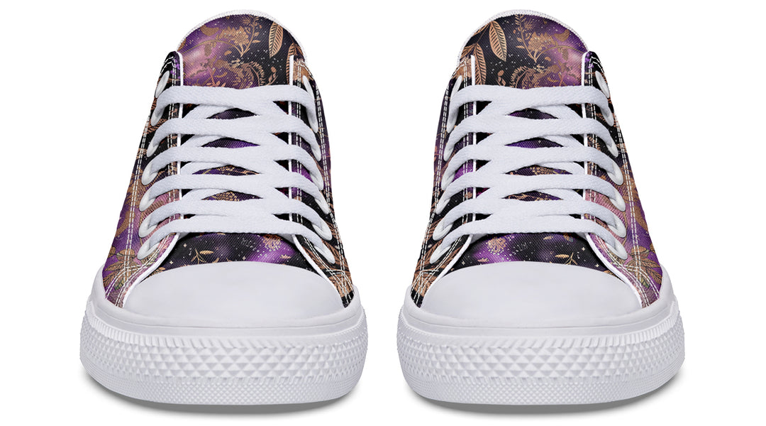 Galactic Bloom Low Tops - Classic Premium Canvas Shoes with Comfortable and Durable Soles