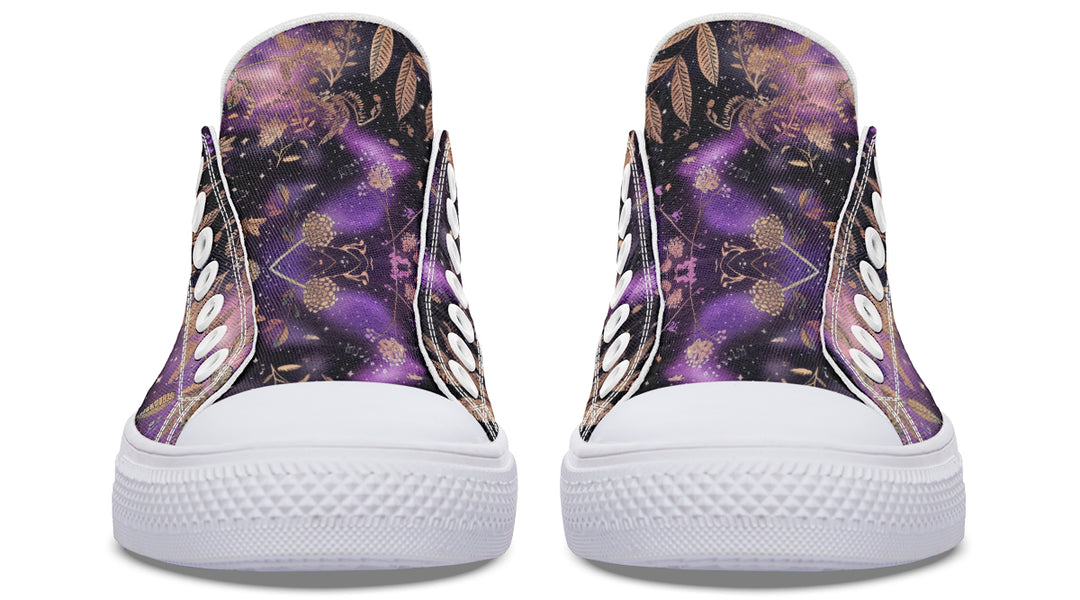 Galactic Bloom Low Tops - Classic Premium Canvas Shoes with Comfortable and Durable Soles