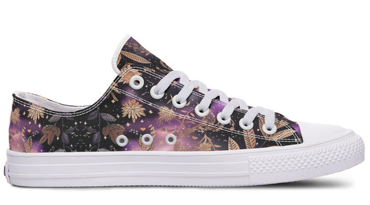 Galactic Bloom Low Tops - Classic Premium Canvas Shoes with Comfortable and Durable Soles