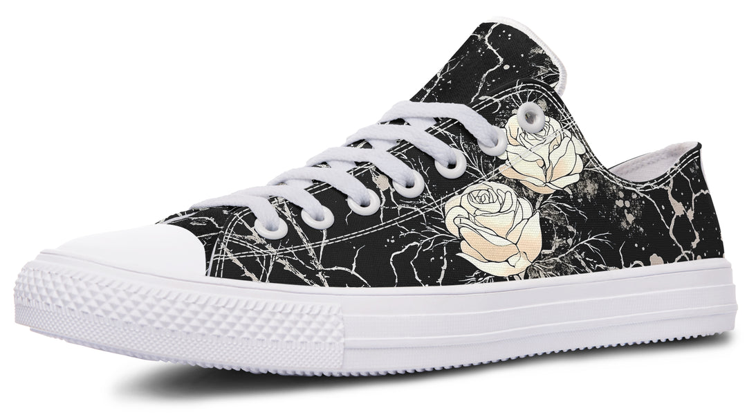 Ivory Kintsugi Rose Low Tops - Classic Premium Canvas Shoes with Comfortable and Durable Soles