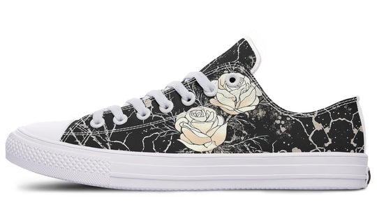 Ivory Kintsugi Rose Low Tops - Classic Premium Canvas Shoes with Comfortable and Durable Soles