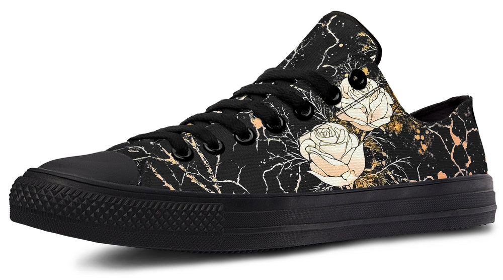 Kintsugi Rose Low Tops - Classic Premium Canvas Shoes with Comfortable and Durable Soles