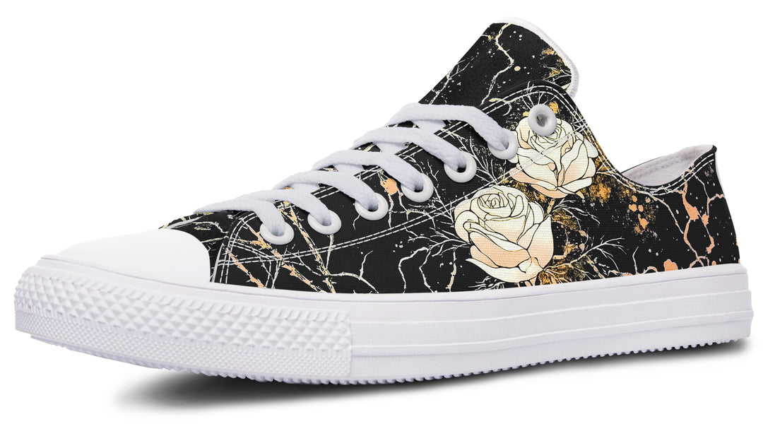 Kintsugi Rose Low Tops - Classic Premium Canvas Shoes with Comfortable and Durable Soles