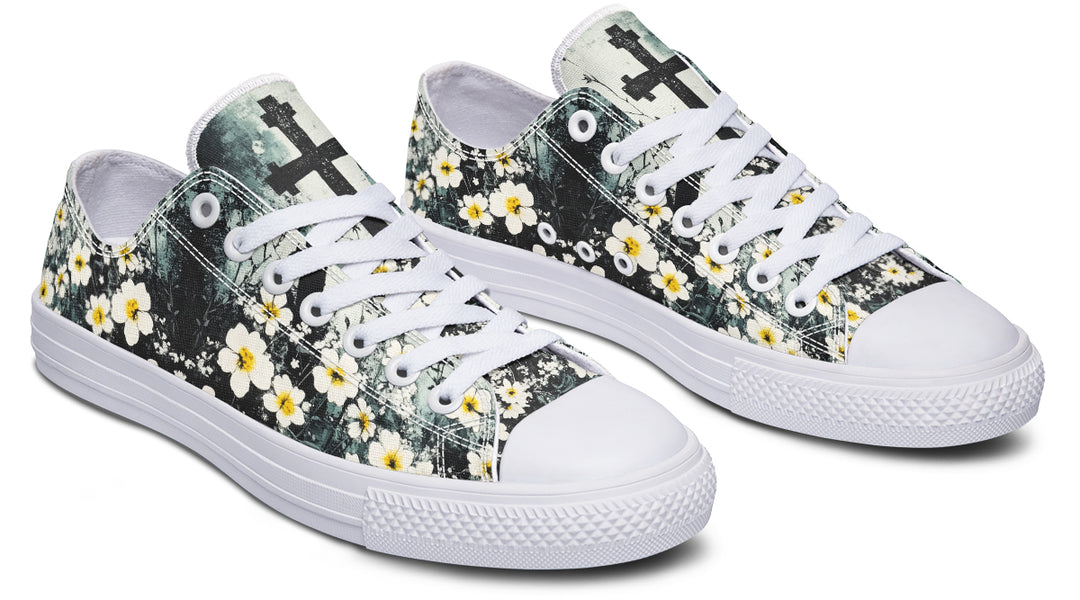 Mourning Petals Low Tops - Classic Premium Canvas Shoes with Comfortable and Durable Soles