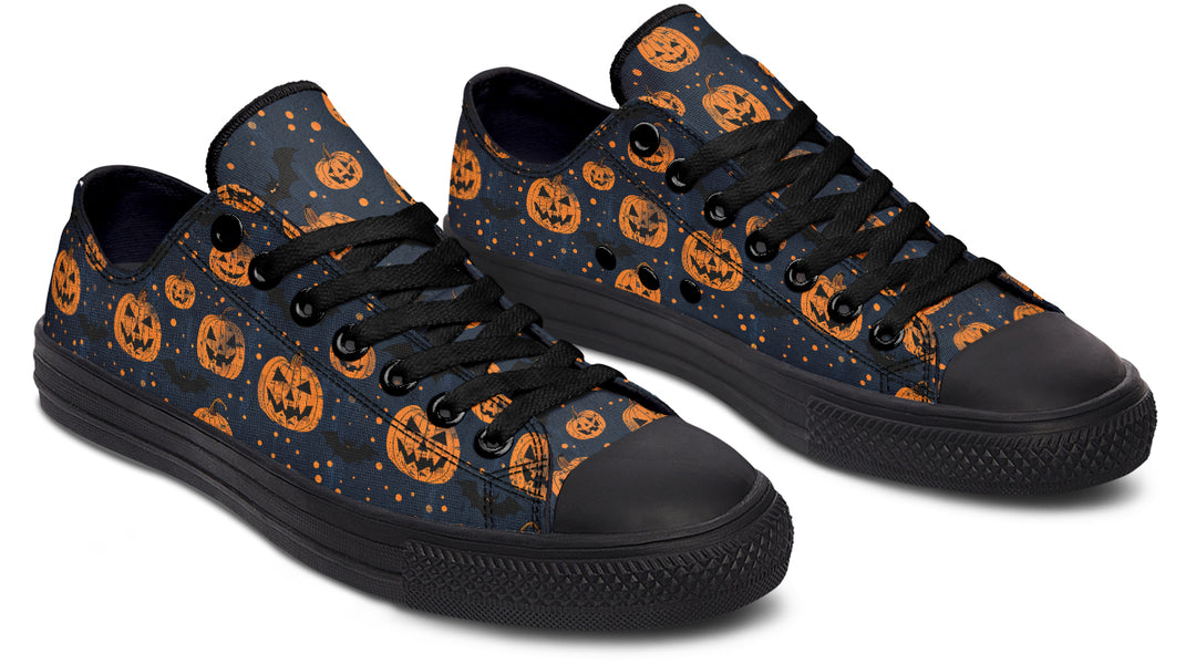 Pumpkin Party Low Tops - Classic Premium Canvas Shoes with Comfortable and Durable Soles