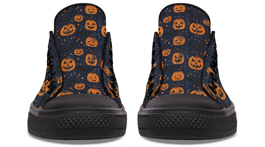 Pumpkin Party Low Tops - Classic Premium Canvas Shoes with Comfortable and Durable Soles