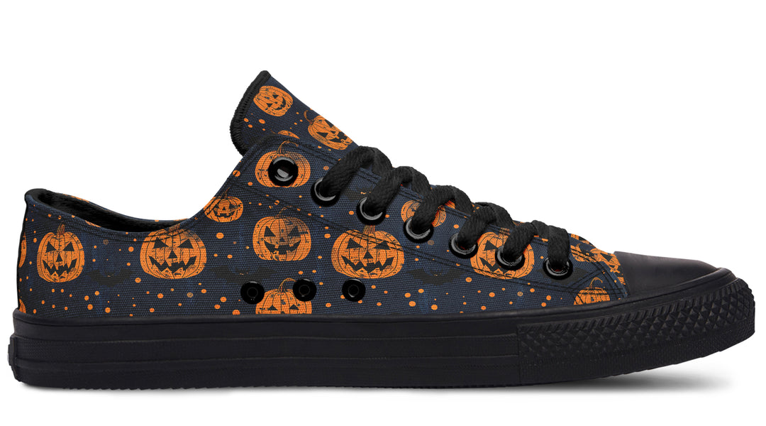 Pumpkin Party Low Tops - Classic Premium Canvas Shoes with Comfortable and Durable Soles