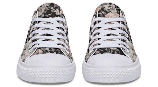 Vintage Peonies Low Tops - Classic Premium Canvas Shoes with Comfortable and Durable Soles