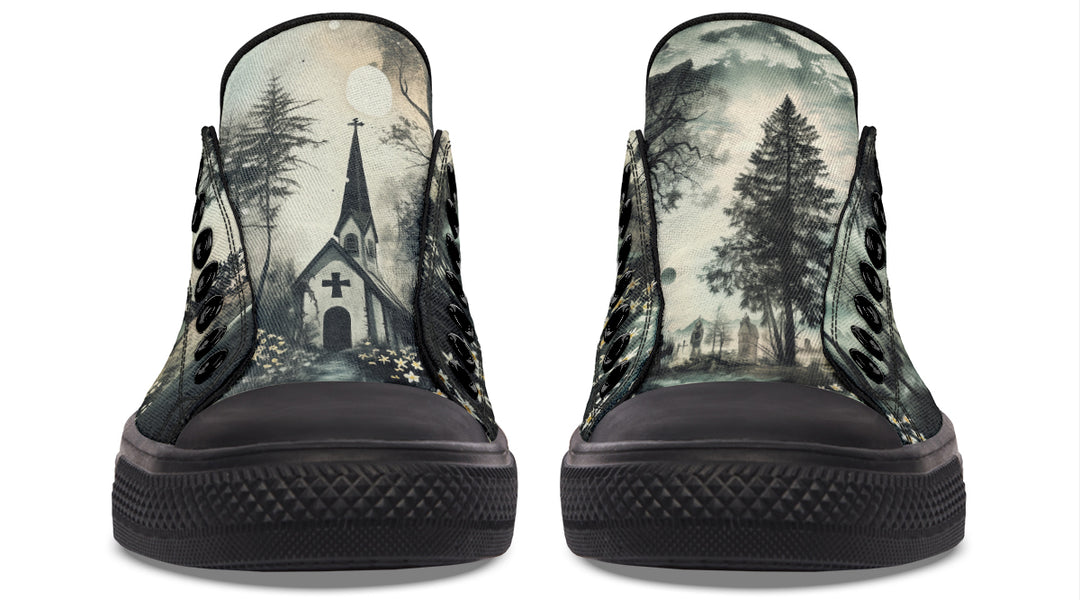 Whispers in the Fog Low Tops - Classic Premium Canvas Shoes with Comfortable and Durable Soles