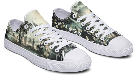 Whispers in the Fog Low Tops - Classic Premium Canvas Shoes with Comfortable and Durable Soles