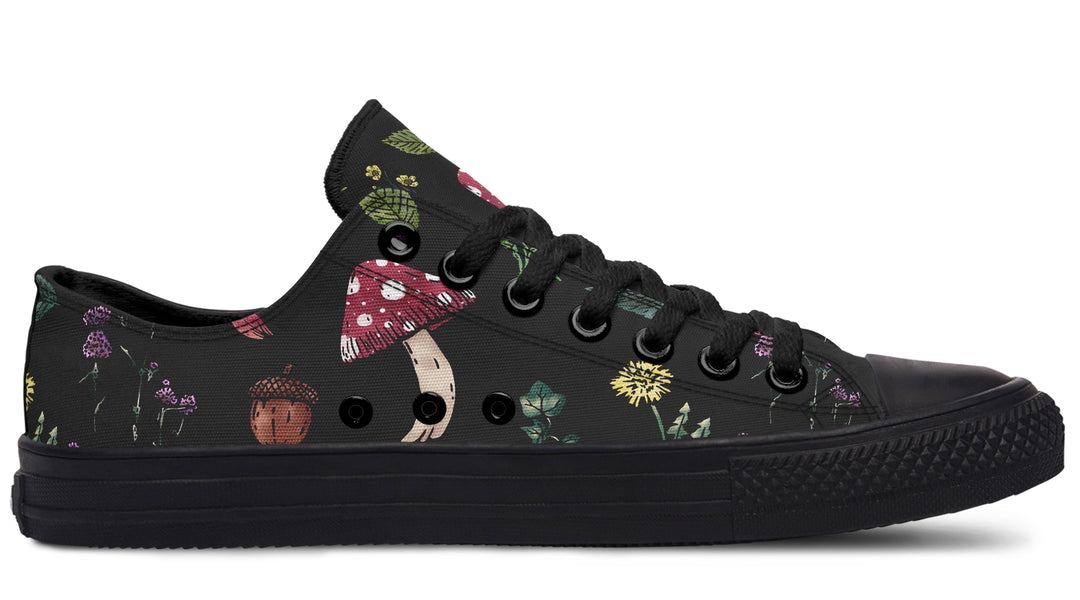 Herbology Low Tops - Lightweight Shoes Casual Everyday Unisex Quality Vegan Sneakers in Dark Academia Style