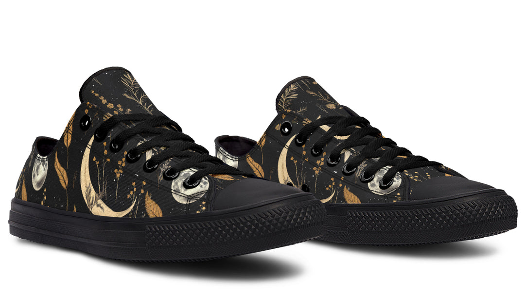 Moonlit Botanica Low Tops - Classic Premium Canvas Shoes with Comfortable and Durable Soles