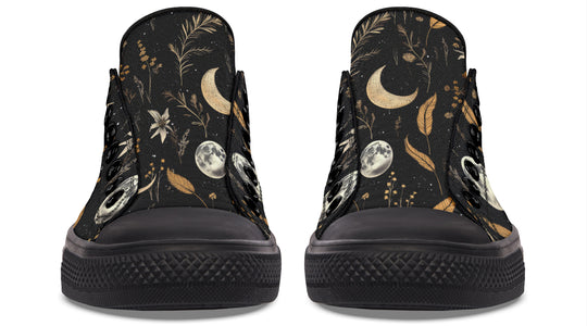 Moonlit Botanica Low Tops - Unisex Shoes Casual Everyday Lightweight Dark Academia Sneakers Low-cut Shoes