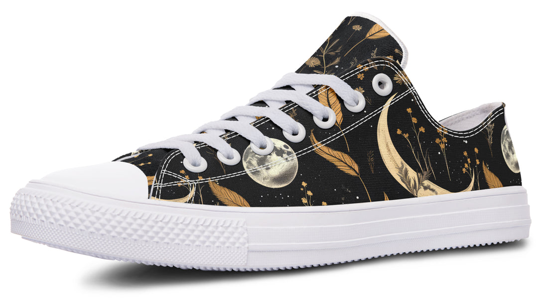 Moonlit Botanica Low Tops - Classic Premium Canvas Shoes with Comfortable and Durable Soles