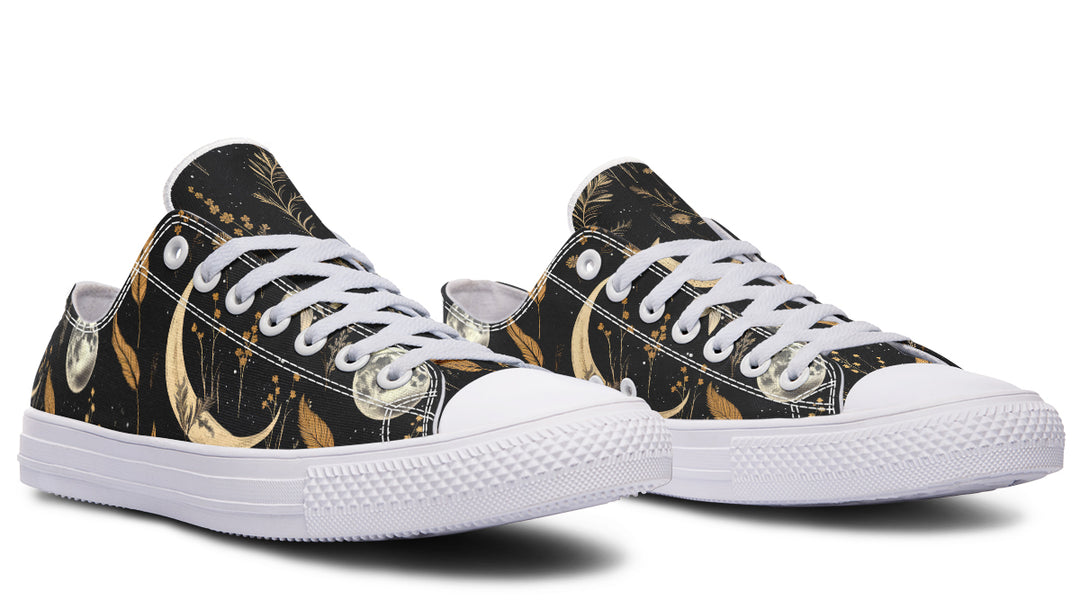 Moonlit Botanica Low Tops - Classic Premium Canvas Shoes with Comfortable and Durable Soles