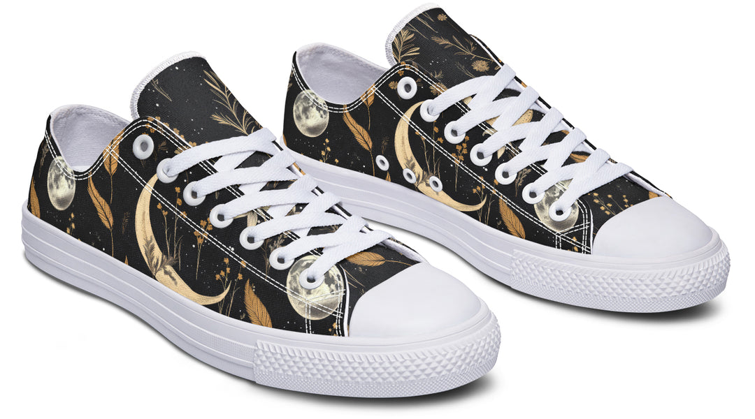 Moonlit Botanica Low Tops - Classic Premium Canvas Shoes with Comfortable and Durable Soles