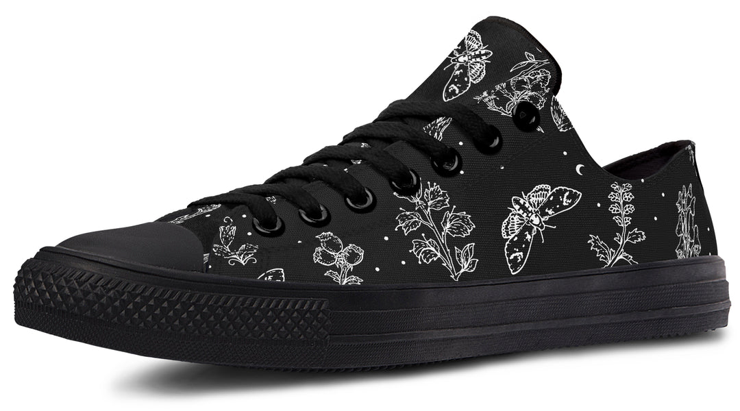 Nightshade Low Tops - Unisex Sneakers Casual Everyday Lightweight Dark Academia Shoes Witchy Style