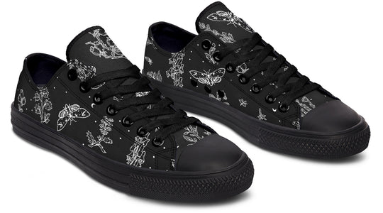 Nightshade Low Tops - Unisex Sneakers Casual Everyday Lightweight Dark Academia Shoes Witchy Style