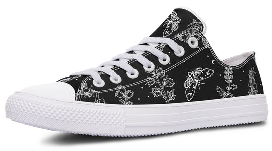 Nightshade Low Tops - Unisex Sneakers Casual Everyday Lightweight Dark Academia Shoes Witchy Style