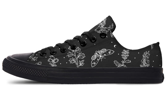 Nightshade Low Tops - Unisex Sneakers Casual Everyday Lightweight Dark Academia Shoes Witchy Style