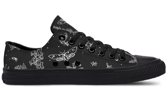 Nightshade Low Tops - Unisex Sneakers Casual Everyday Lightweight Dark Academia Shoes Witchy Style