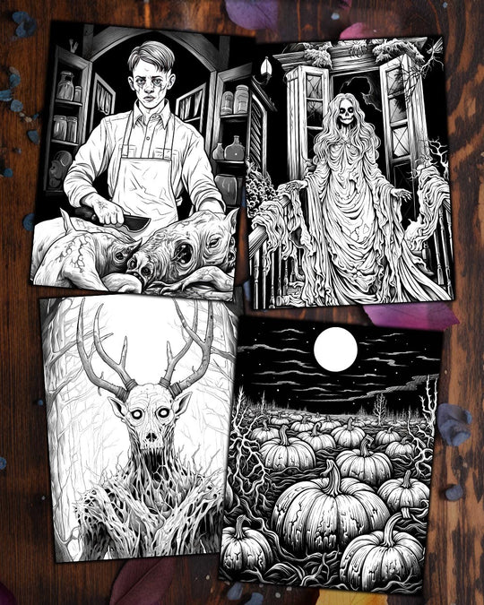 Macabre Masterpieces: A Horror Art Odyssey Coloring Book for Daring Adults