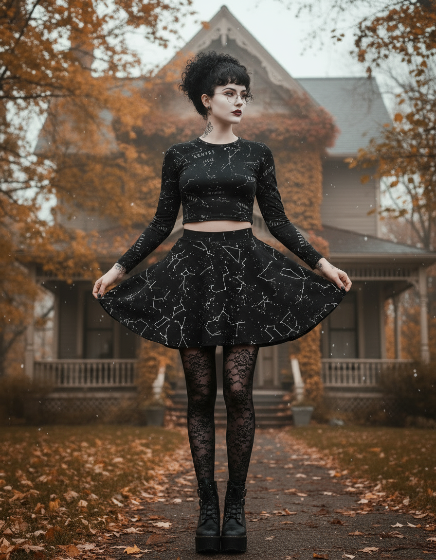 Midnight Atlas Skater Skirt