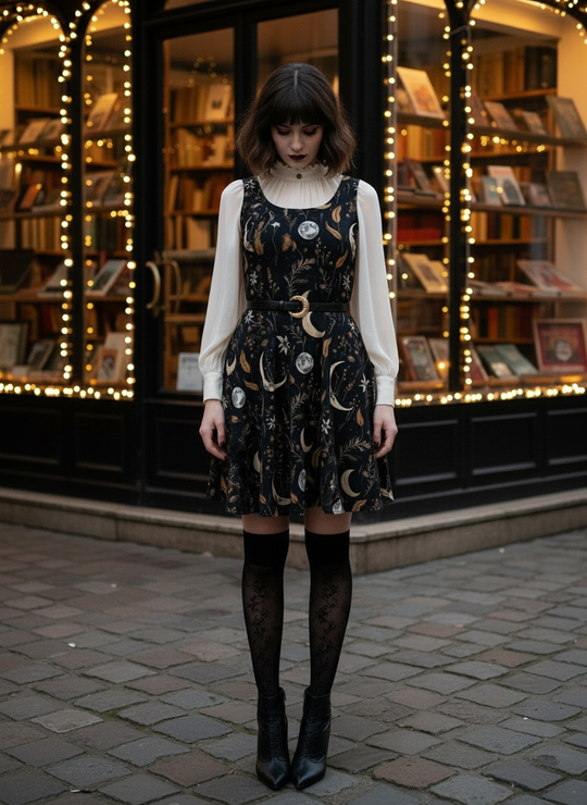 Moonlit Botanica Skater Dress