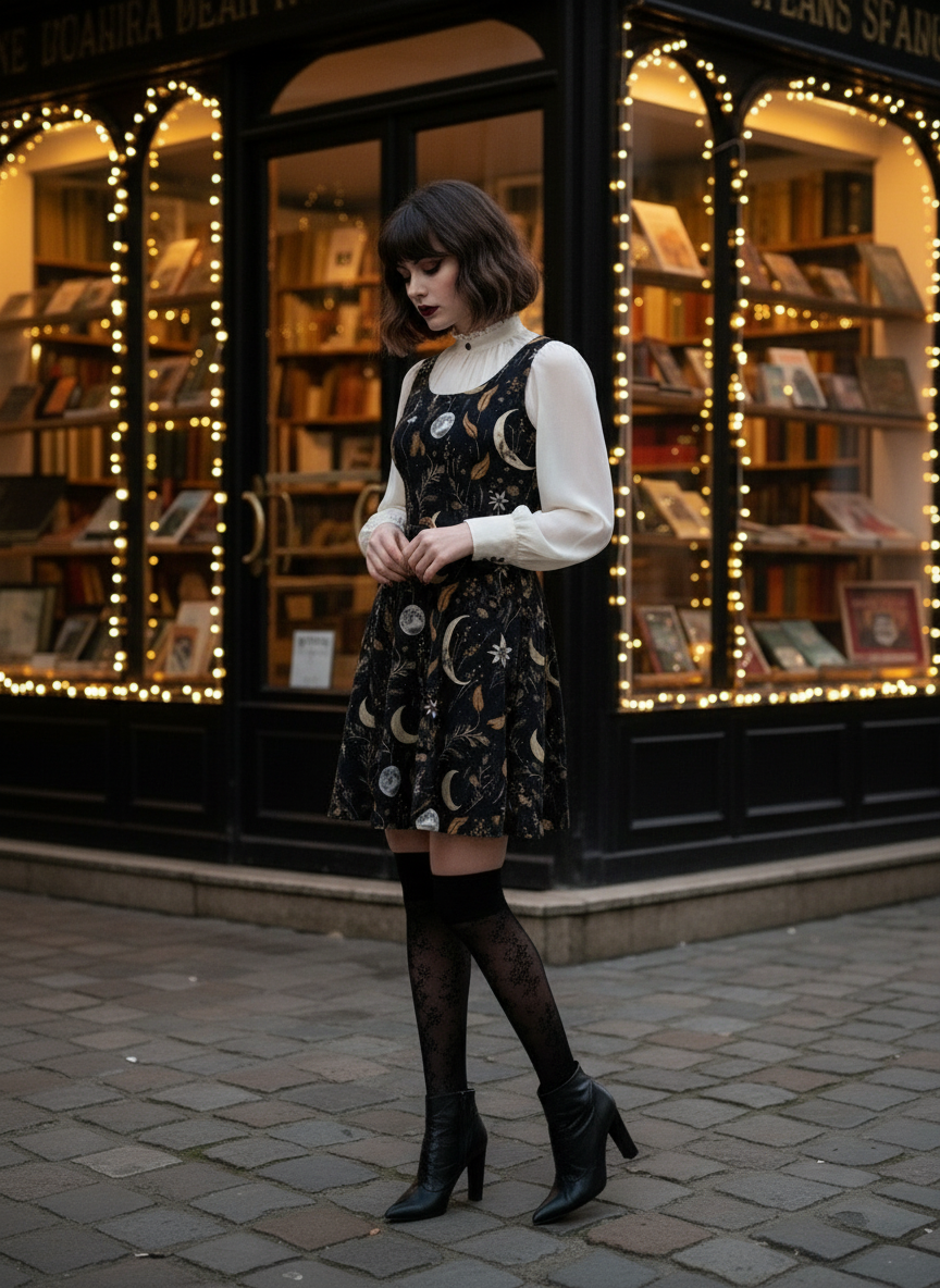 Moonlit Botanica Skater Dress