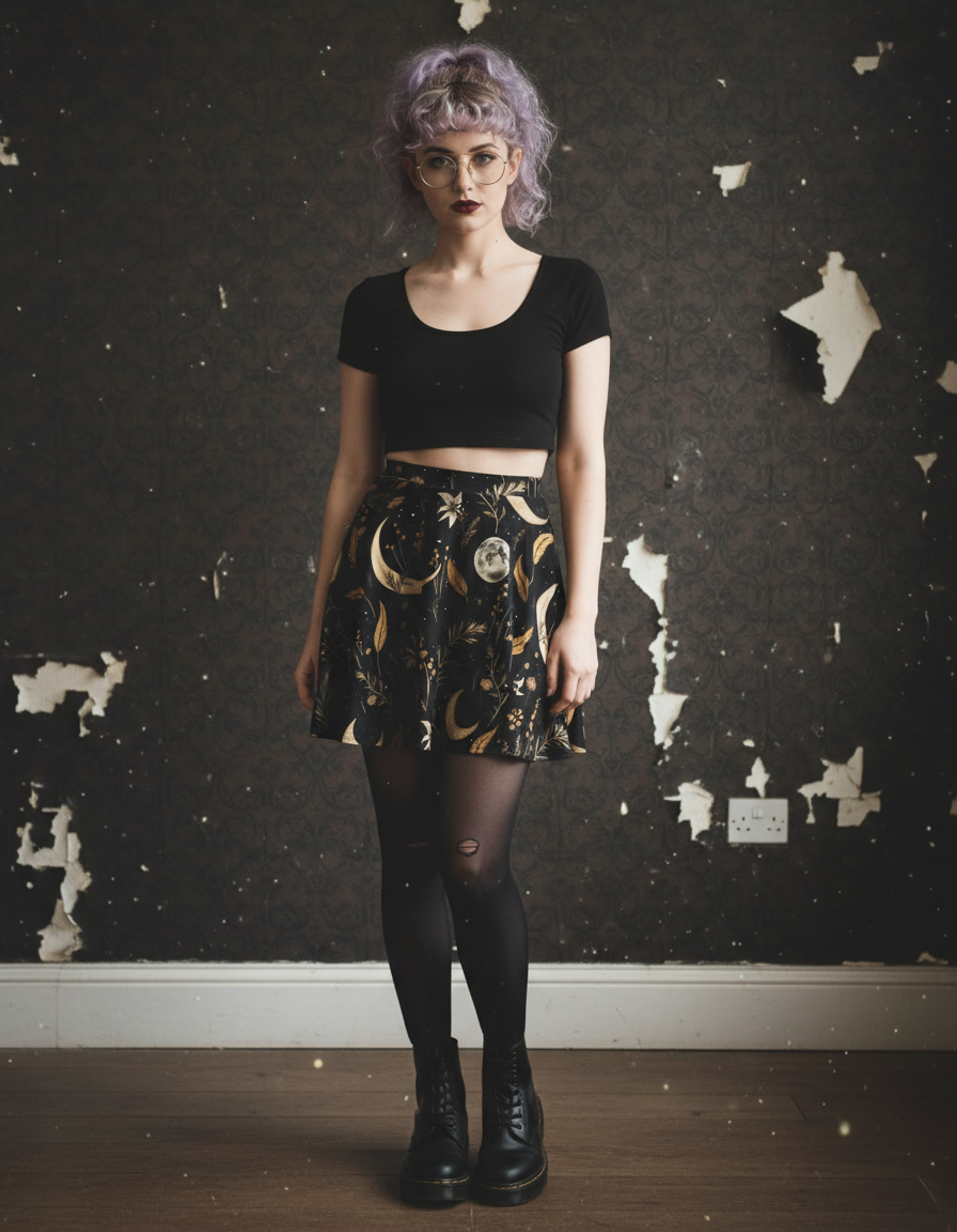 Moonlit Botanica Skater Skirt