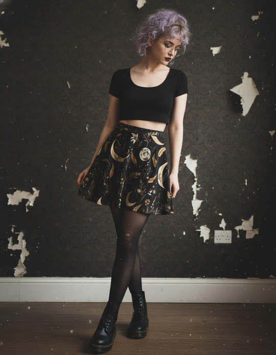Moonlit Botanica Skater Skirt