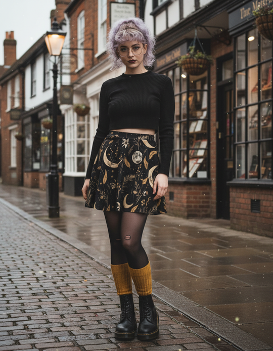 Moonlit Botanica Skater Skirt