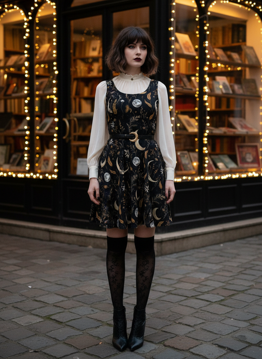 Moonlit Botanica Skater Dress